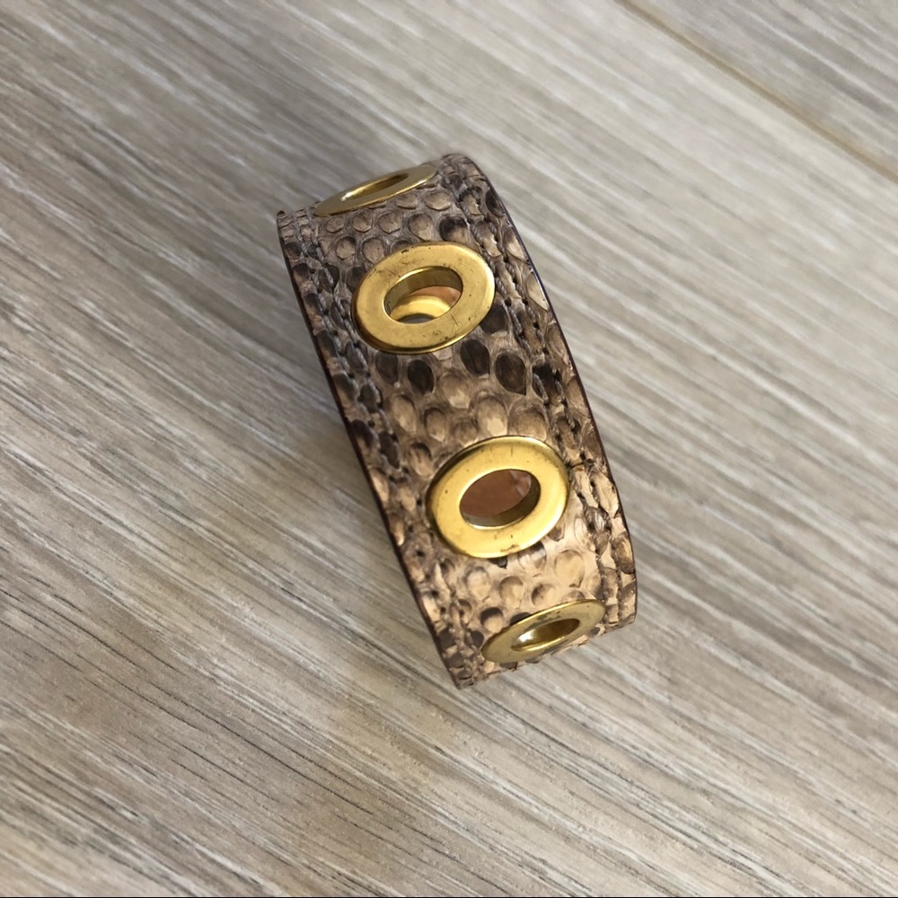 Coach Snakeskin Leather Bracelet Vintage Cuff 🐍